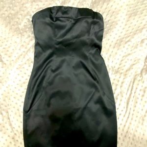 Express long black gold zipper dress NWT
